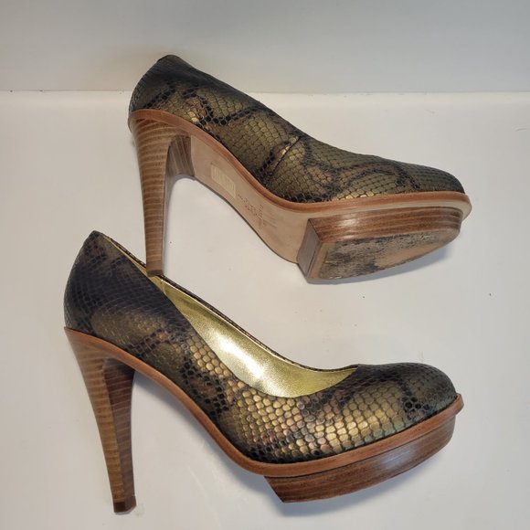 ELAINE TURNER  Size 9 Snakeskin Platform Stiletto 5" Heel Round Closed Toe - Picture 8 of 10